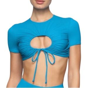 NWT Skims Swim Rushed T-shirt turquoise Size Small